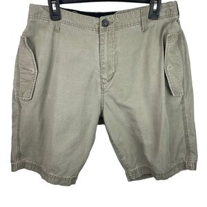 Volcom | Khaki Beige Canvas Limbo Lambo Shorts